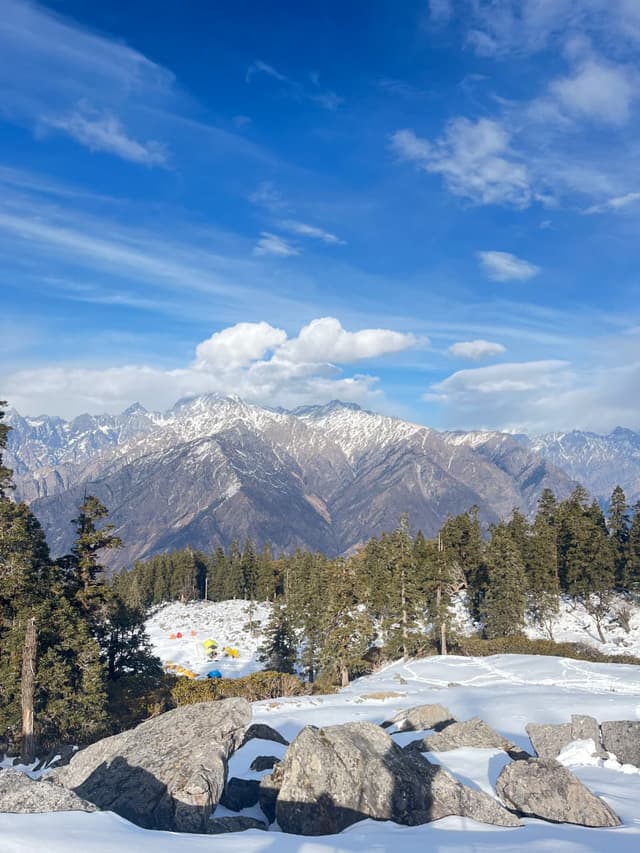 Kuari pass campsite khullara view